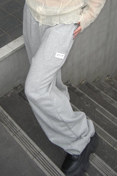 PAPER LOGO LINE SWEAT PANTS -GRAY-